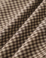 Brown Plaid Button Pleated Midi Dress - Image 7