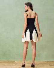 Black Contrast Slip Mini Dress - Image 5